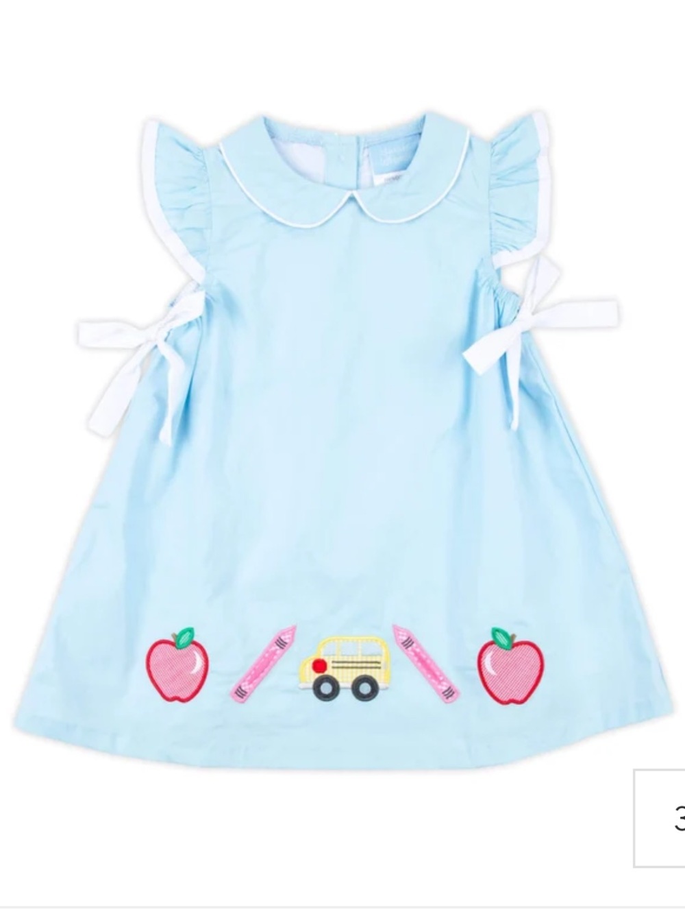 Classic Whimsy Apple & Bus Light Blue Grace Dress